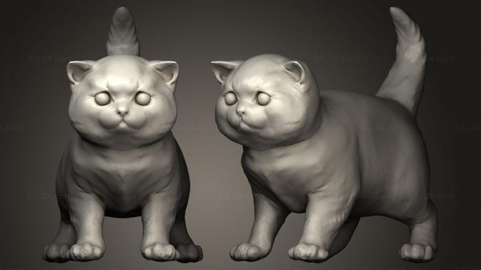 Статуэтки животных (Кошка Фарфоровая игрушка, STKJ_0016) 3D модель для ЧПУ станка